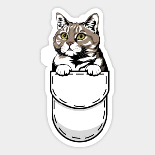 Funny American Shorthair Pocket Cat Sticker